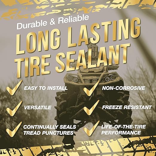 FlatOut Off-Road Multi-Purpose Tire Sealant - Prevents and Repairs Flat Tires - Seals Leaks - Contains Kevlar - Tubeless Tire Sealant - 32-Ounce Bag - Pack of 1