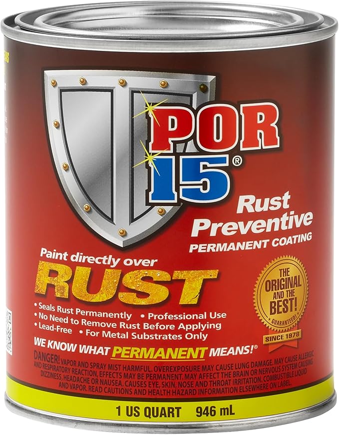 POR-15 Semi-Gloss Black Stop Rust Undercoating System, 3 Products, 32 fluid ounces each