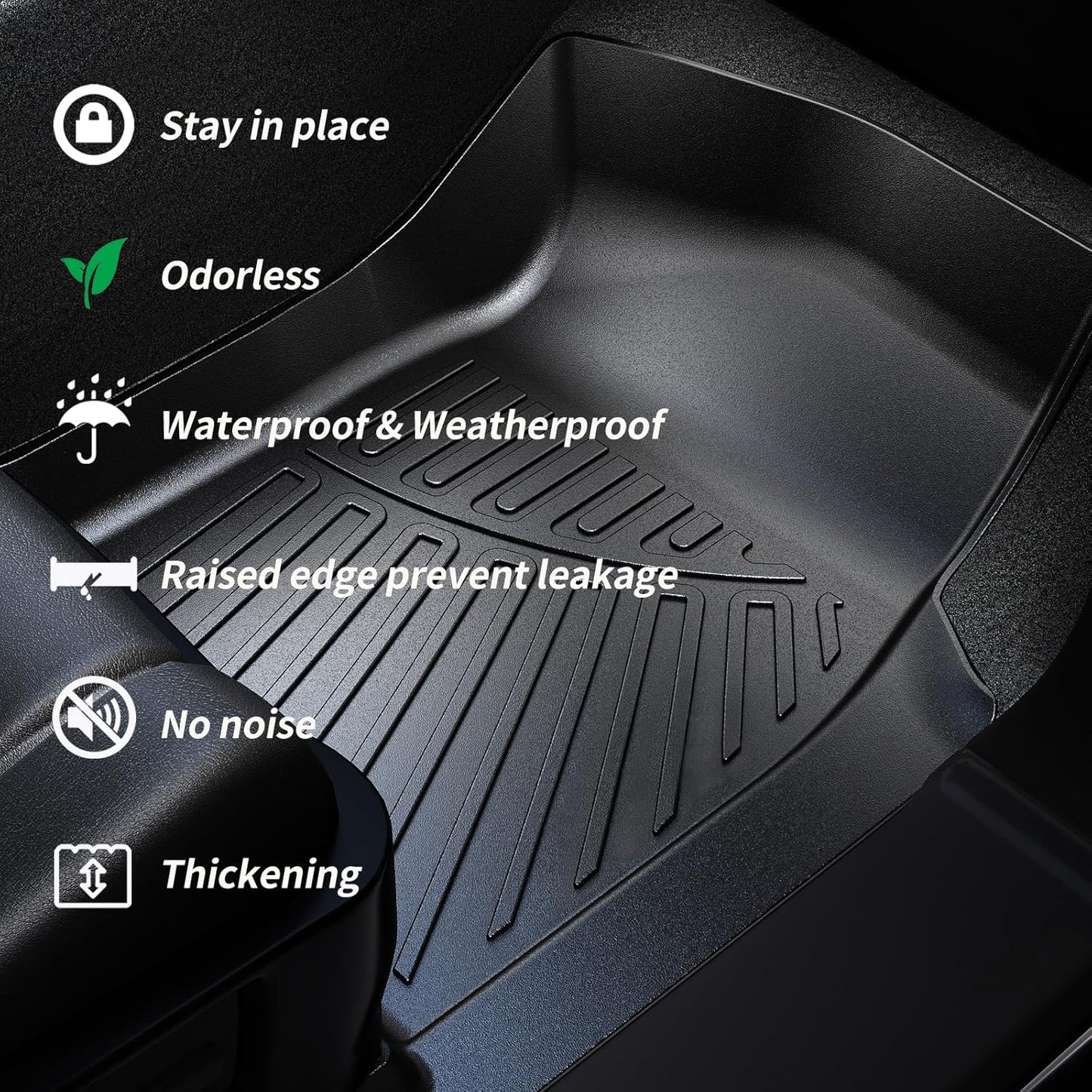 Floor Liners for 2025 Acura ADX TPE All Weather Protection 1st & 2nd Row Car Floor Mats 2025 ADX Accessories-Black