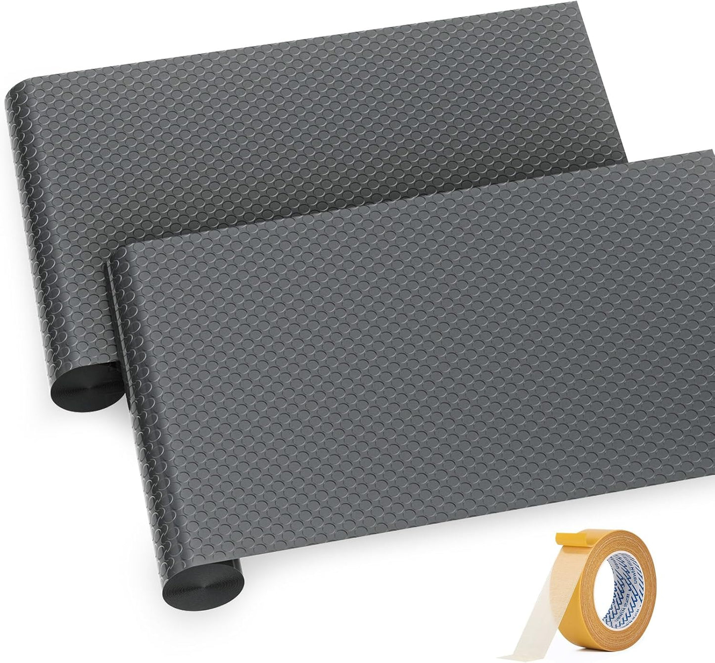 Premium Garage Floor Mat, Commercial Grade Heavy Duty Parking Mat for Garage Floor, Golf Cart Parking, Water/Stain Resistant Floor Runner (Grey Coin, 2 Rolls x 4 x 6.5 Feet)