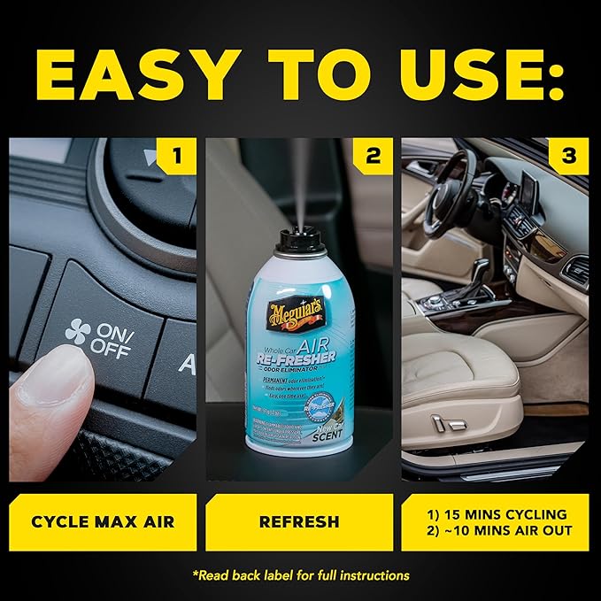 Meguiar's Whole Car Air Refresher, Odor Eliminator Spray Eliminates Strong Vehicle Odors, Summer Breeze 2 Oz Spray Bottle