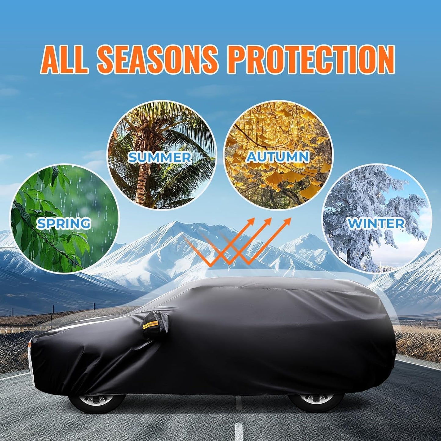 Chevrolet Equinox Car Cover 100% Waterproof All Weather, Gift with Towel, 10 Layers SUV Car Cover Custom Fit 2005-2025 Chevry Equinox, Full Exterior Covers Rain Sun UV Protection with Door Zipper.