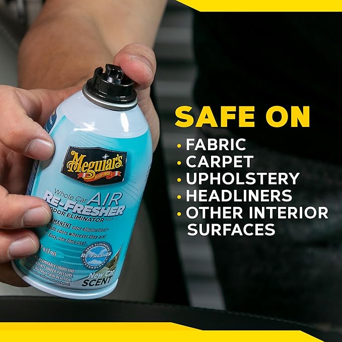 Meguiar's G16402 Whole Car Air Re-Fresher Odor Eliminator Mist, New Car Scent, 2 Fluid Ounces
