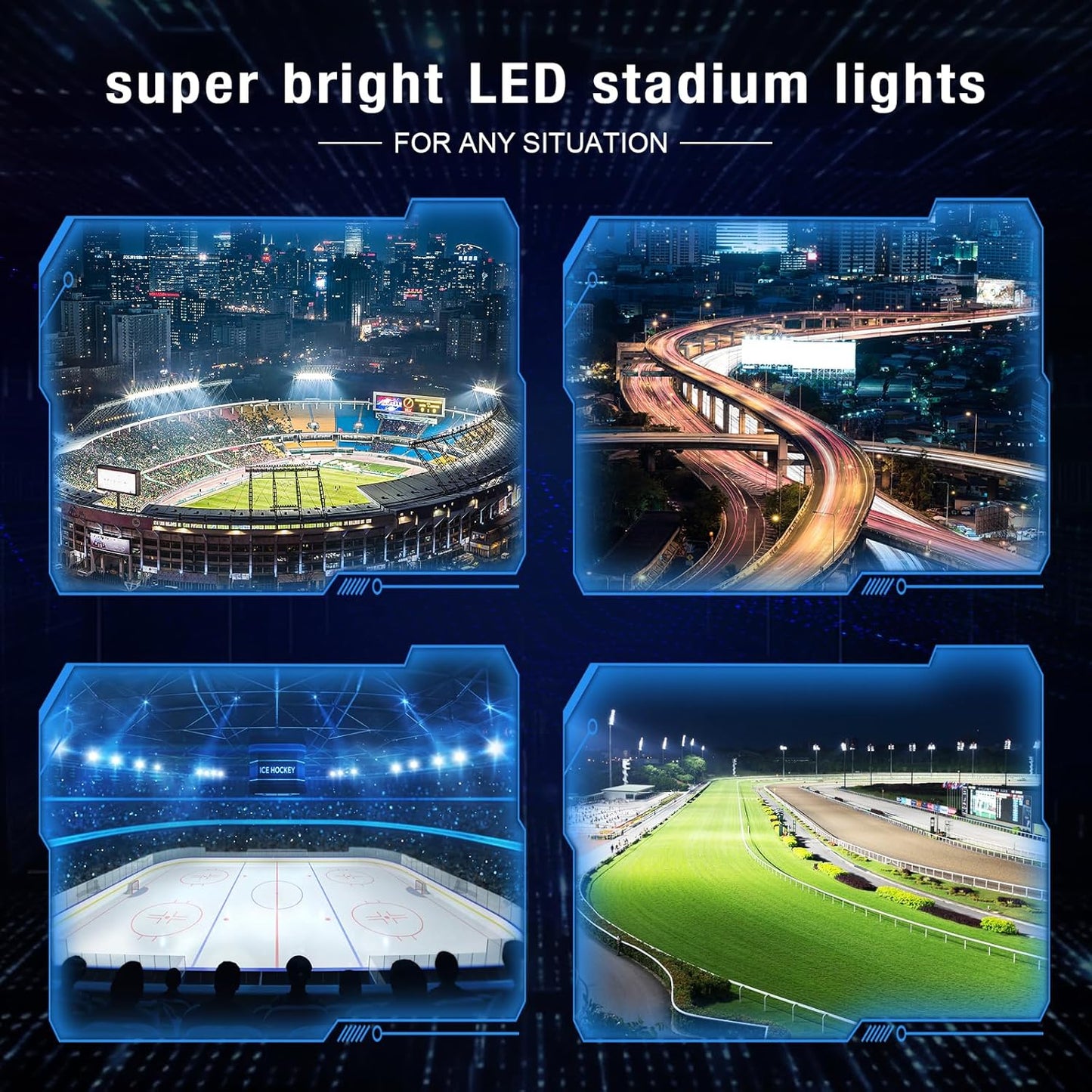 900W Led Stadium Lights, IP66 High Power Outdoor Sport Court Arena Light Pro-Grade High Mast Lighting with Dimmable 10KV Surge Protection Commercial and Industry for Large Area Lighting