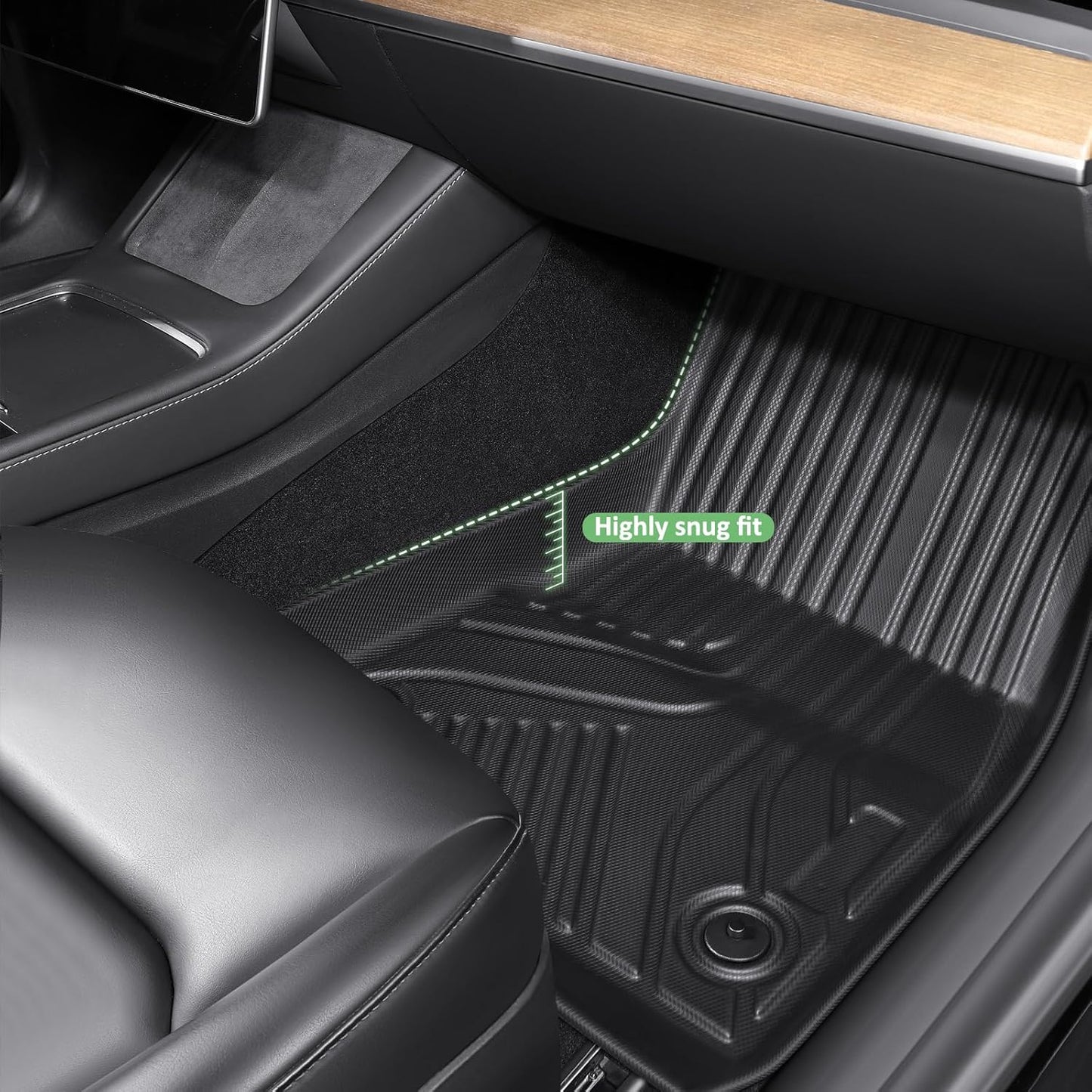 Car Foot Mats for Tesla Model 3P with 4 TPE Materials On The Front and Rear Rows Suitable for All Weather Conditions Suitable for Model 3P