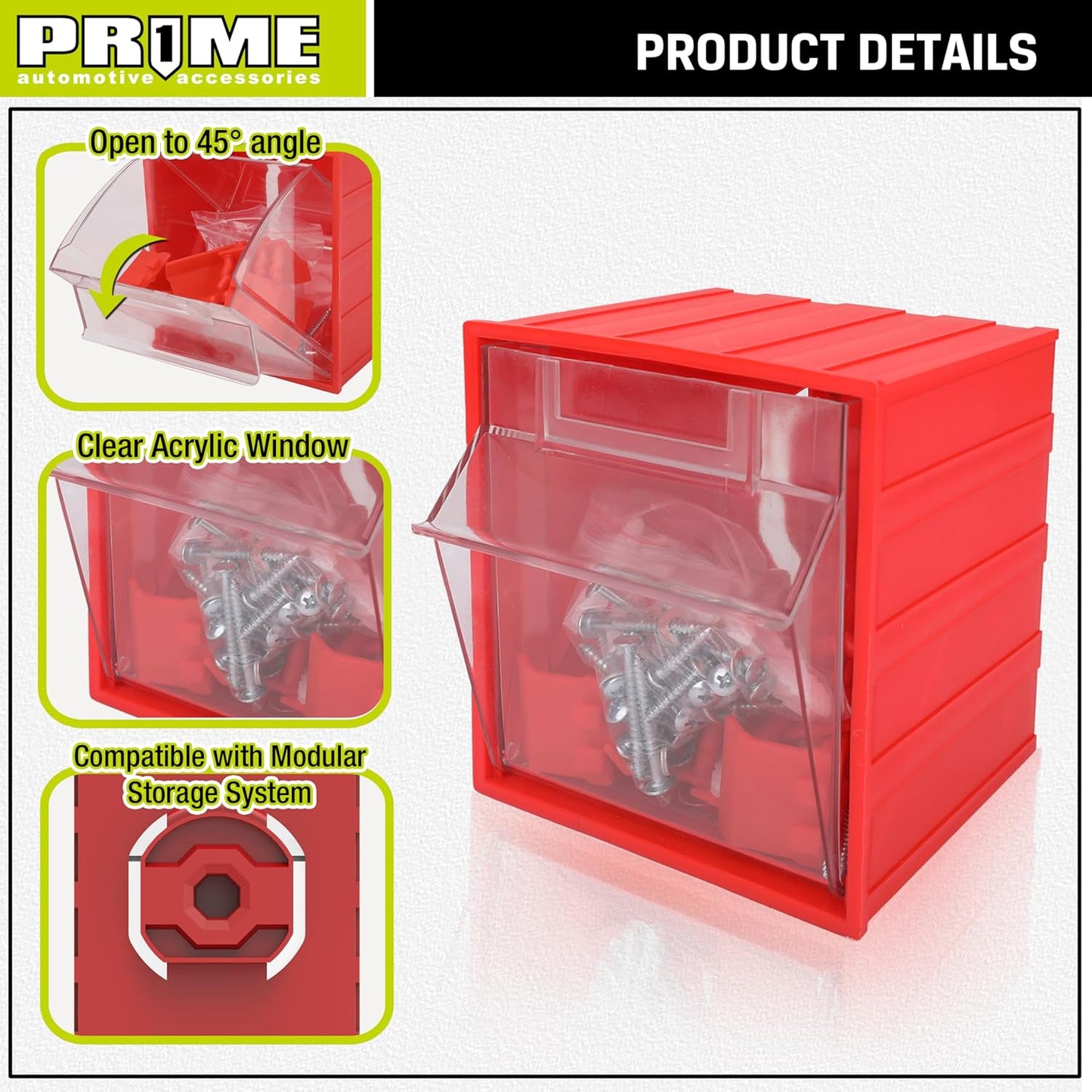 PR1ME 1 pc Garage Wall Mounted Storage organizer bin for rack
