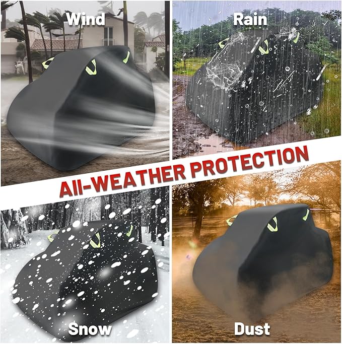 StarknightMT UTV Cover 2-3 Seater Upgarded, Heavy Duty Cover Compatible with Polaris Ranger RZR General 1000 Talon Zforce Uforce 1000 Defender with Reflective Strips UTV Full Weather Cover