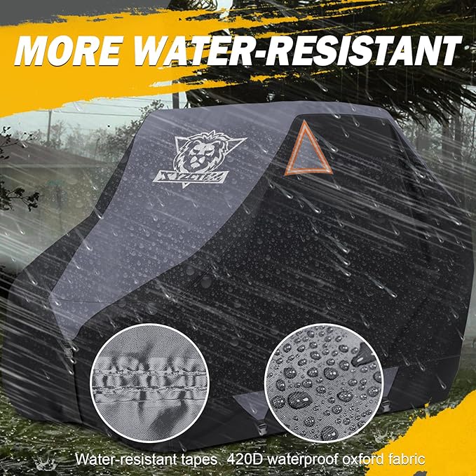 XYZCTEM UTV Cover,Outdoor Waterproof All-Weather Protection UTV Cover Compatible with Polaris RZR Can-Am Yamaha Honda Kawasaki Suzuki,and More.with Upgraded Windproof Straps,Vent(Grey,2-3 Seater)