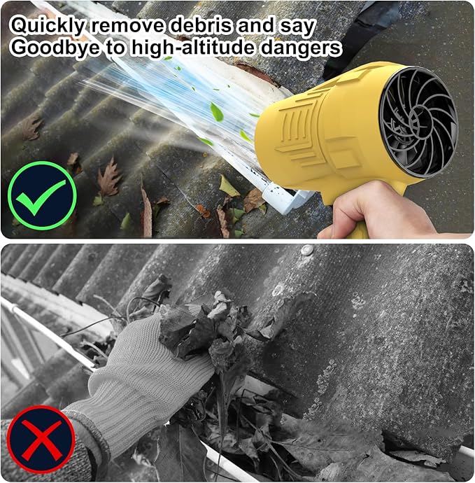 Fostex Cordless Leaf Blower, Handheld Turbo Air Blower with 2 Batteries, Lightweight & Portable, 6 Speed Modes, for Car Drying, Snow, Dust and Leaf Blowing