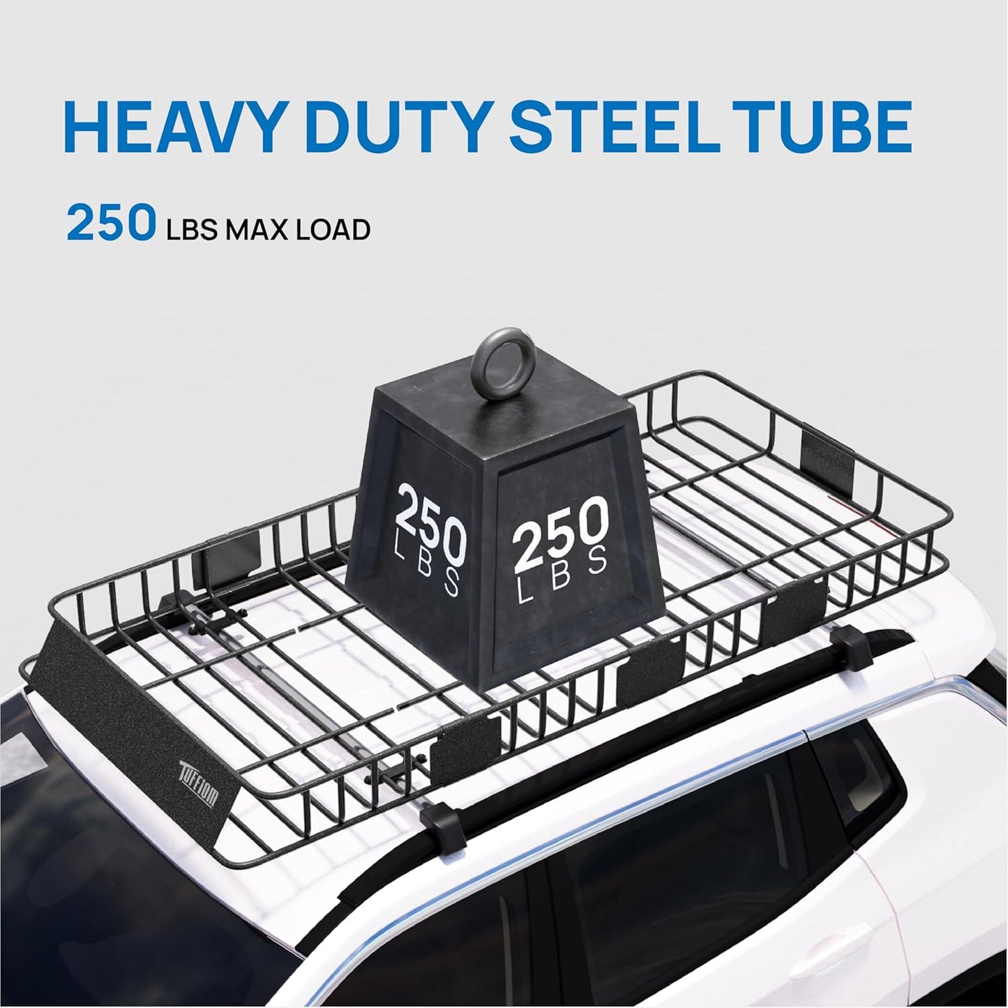 Bonnlo 250lbs Extendable Rooftop Cargo Carrier,84 * 39 * 5.5inch Universal Roof Rack Basket with Rubber Net,Storage Bag,Straps and Footrest,for SUV/Truck/Van