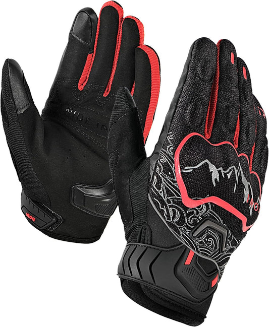 BORLENI Motorcycle Gloves Motorbike Glove for Men Women Full Finger Knuckle Protection Touch Screen Cycling ATV Hiking Riding