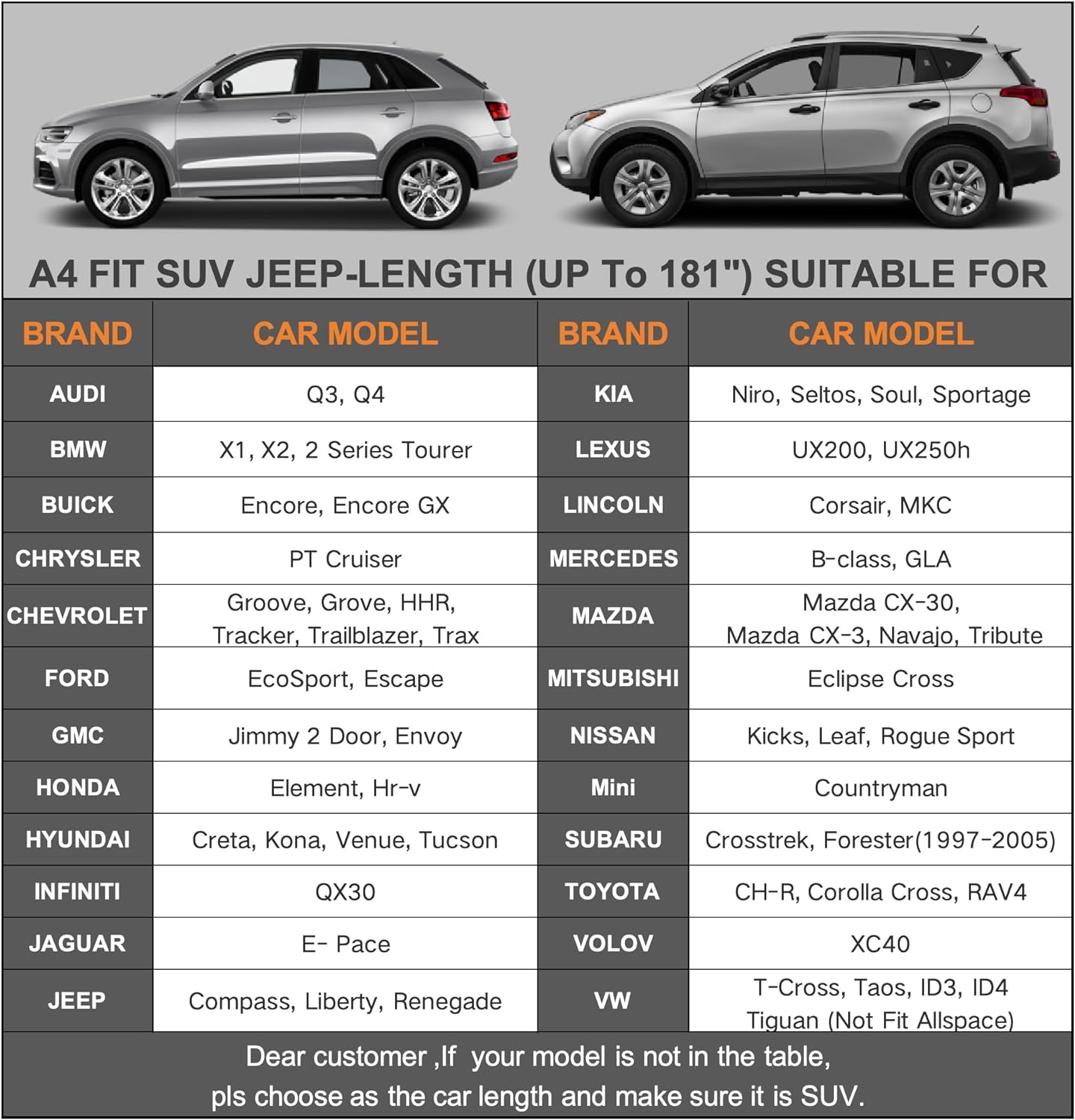 Kayme 6 Layers SUV Car Cover Waterproof All Weather, Outdoor Full SUV Cover Rain Sun UV Protection, Universal Fit for Subaru Crosstrek, Jeep Liberty Compass, Kia Soul Sportage (Up to 181 inch)