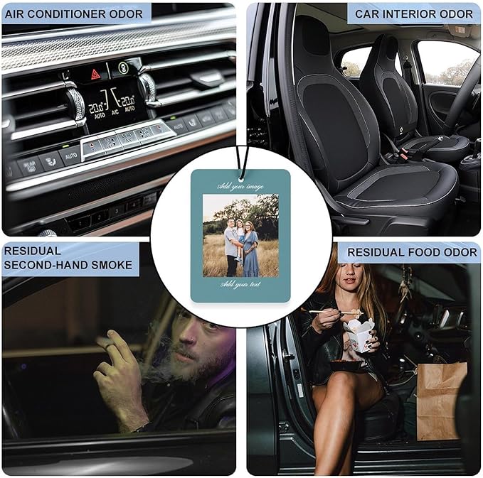 Custom Air Freshener for Car - Double Sided Printed Personalized with Picture Photo Text -Personalized gift for Valentine’s Day Birthday Christmas