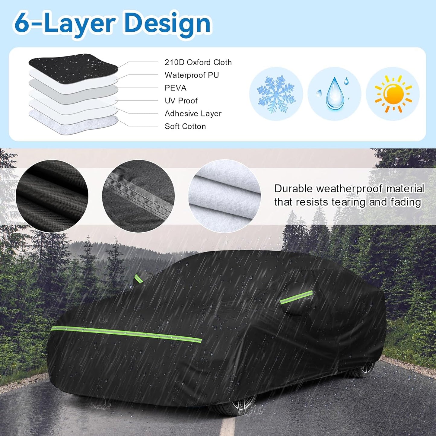 Car Cover for BMW M4/ 4 Series 420i 428i 430i 435i 440i /4 Coupe 2014-2024, Waterproof 210D Oxford Cloth and Cotton Cover Outdoor Full Car Covers with Zipper Windproof Heavy Duty All Weather