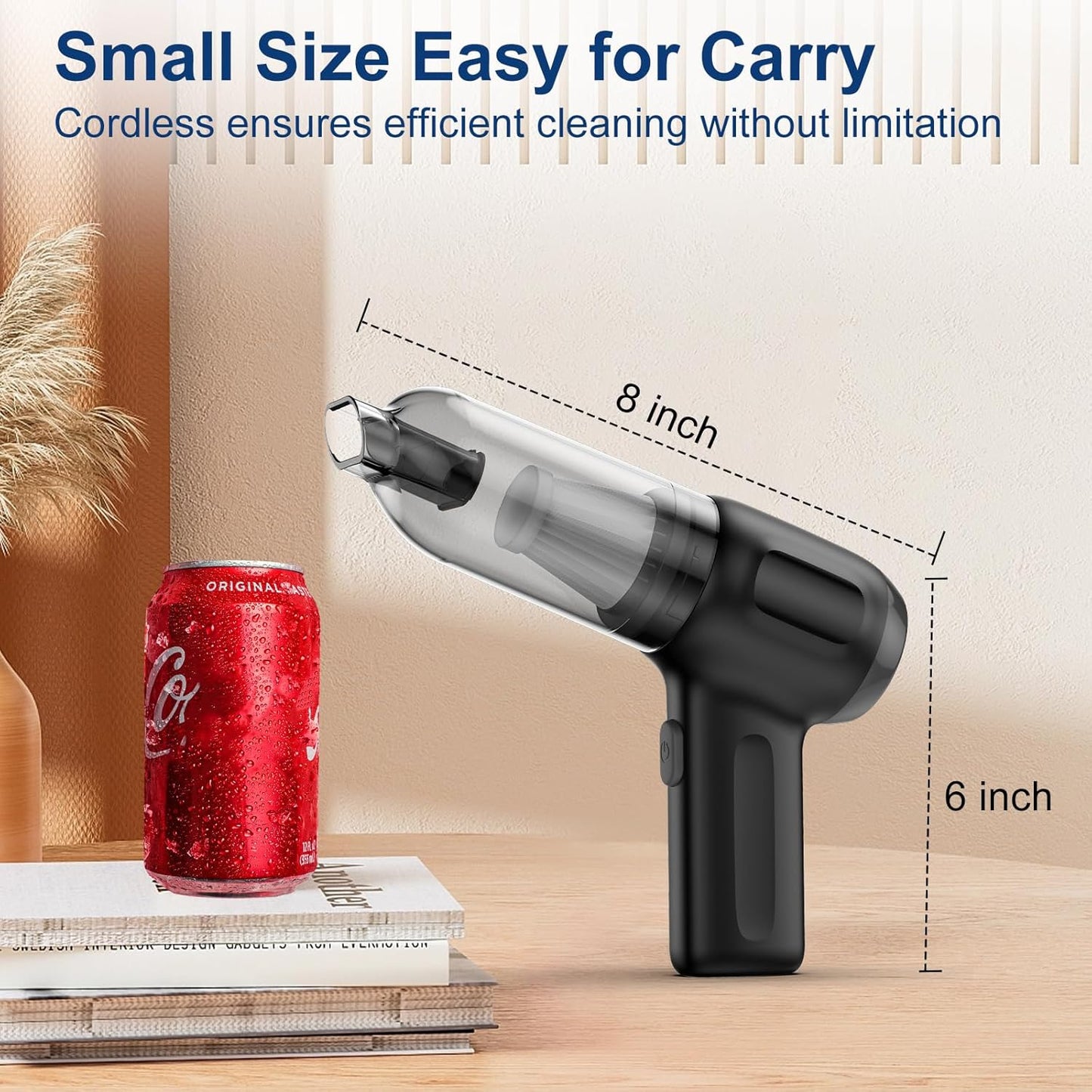 Fanisic Mini Car Vacuum, Cordless Handheld Vacuum Cleaner Rechargeable, 15000PA Strong Suction, 3 in1 Dust Buster/Air Blower/Hand Pump for Car/Keyboard/Home/Office, Inflate/Deflate Swim Ring