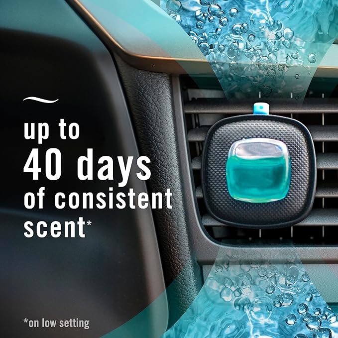 Febreze Car Air Freshener, Odor-Fighting Automotive Vent Clip, Scented Car Accessories, Long Lasting for Strong Odors, Unique Stocking Stuffer, Unstopables Fresh Scent, .07 fl oz, 4 Count