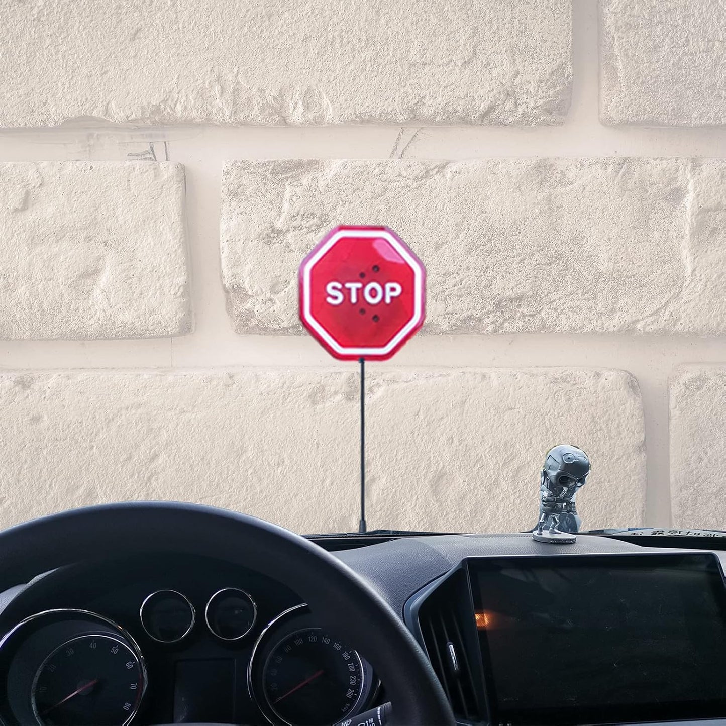 Parking Garage Flashing Stop Sign - Stop Sign for Garage Parking, Adjustable Height Parking Assist, LED Garage Car Stop Indicator, 1-Pack