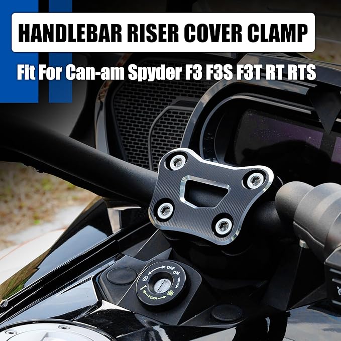 Handlebar Riser Cover Clamp for Can Am Spyder F3 F3S F3T 2015-2024 Spyder RT RTS 2020-2024; Aluminum Handle Bar Top Riser Clamp for Can Am Spyder Accessories