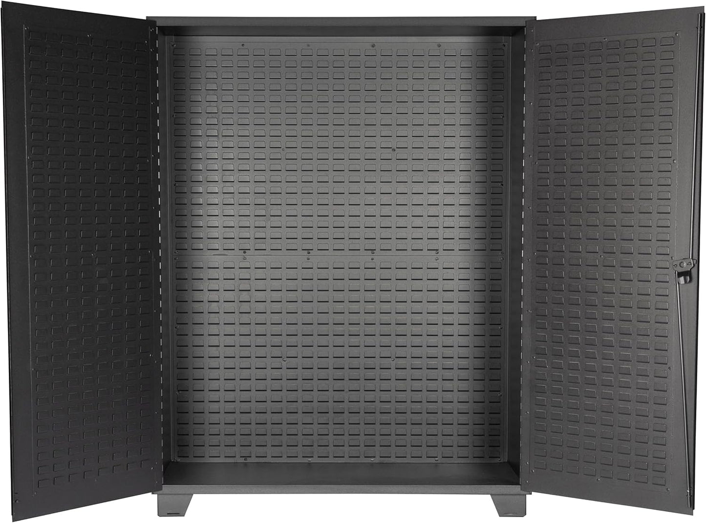 Jamco Tool Storage Cabinets with Bin Mounts, Model DE, Includes 230 Bins, 60-Inch W x 24-Inch D x 78-Inch H, Red Bins