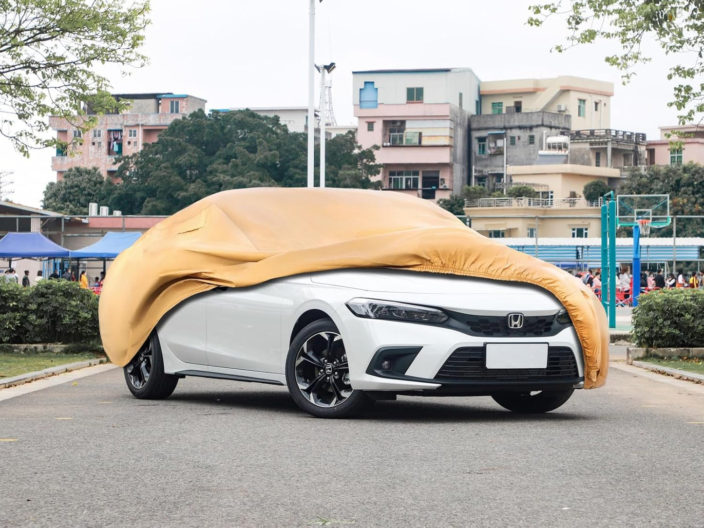 Heavy Duty Outdoor Car Cover Custom Fit for Civic, Windproof All Weather Waterproof Sun Rain UV Dust Snow Protection Outdoor Car Covers