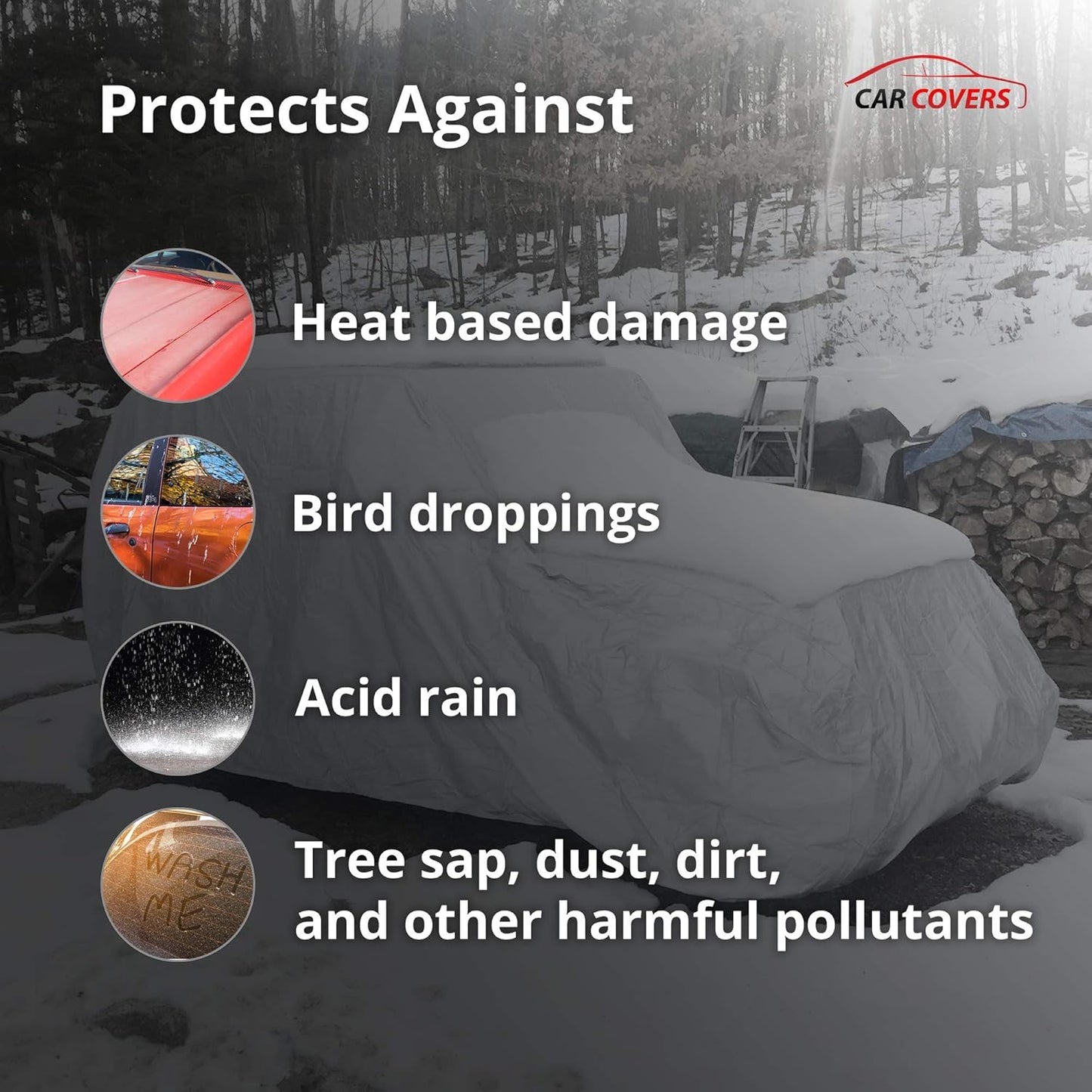 Car Covers Weatherproof Max Truck Cover & Warranty Compatible with Ford 1957-1983 F-100 Regular Cab, 8– Outdoor Cover, Prevents Theft with Cable Lock