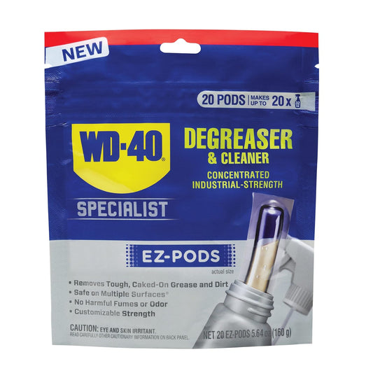 WD-40 Specialist Degreaser and Cleaner EZ-PODS, Customizable Industrial-Strength Concentrate, Multi-Surface Cleaning Solution, 1-Pack of 20 PODS
