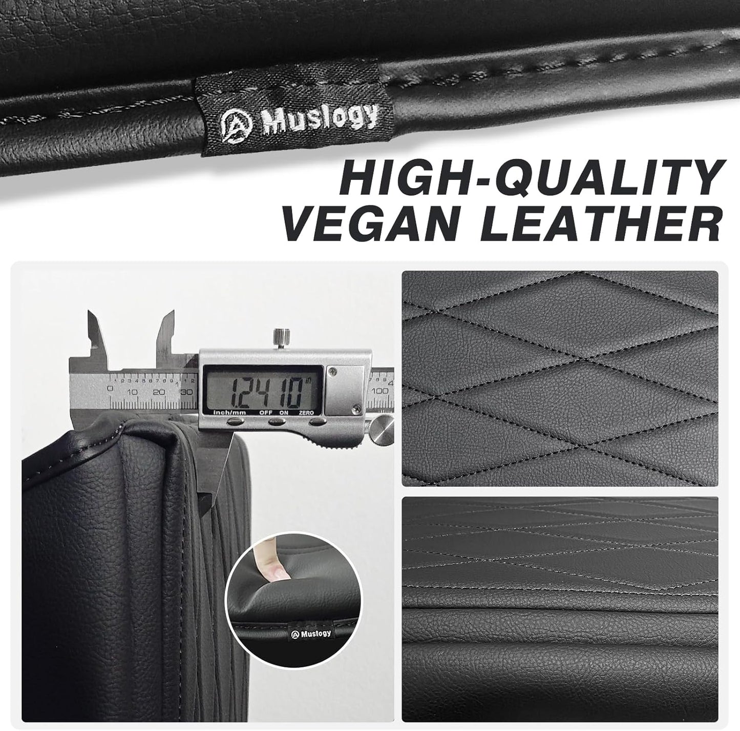 Muslogy Center Console Armrest Cover Compatible with Ford F-150 F150 2021-2025 Comfort Armrest Pad Arm Rest Cushion Vegan Leather Protector 1-Inch Extra Thick(WorkSurface ONLY)