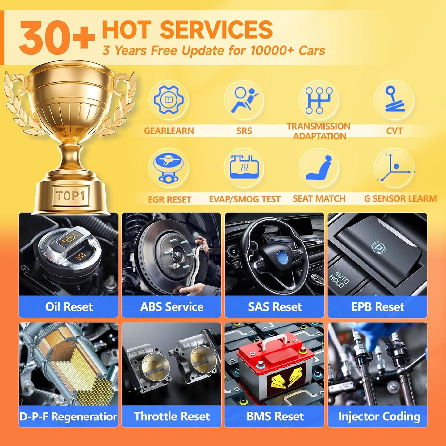 2025 FOXWELL Scanner NT809BT Bidirectional Scan Tool, All System OBD2 Scanner Diagnostic Tool, Car Code Reader with 30 Resets, Car Diagnostic Scanner for All cars, Wireless Automotive Diagnostic Tools