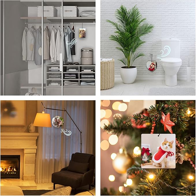 Custom Air Freshener for Car - Double Sided Photo Personalized Car Scents Air Freshener, Smell Air Fresheners With Picture for Wardrobe, Bathroom,Hanging Ornaments (Round-1PCS)