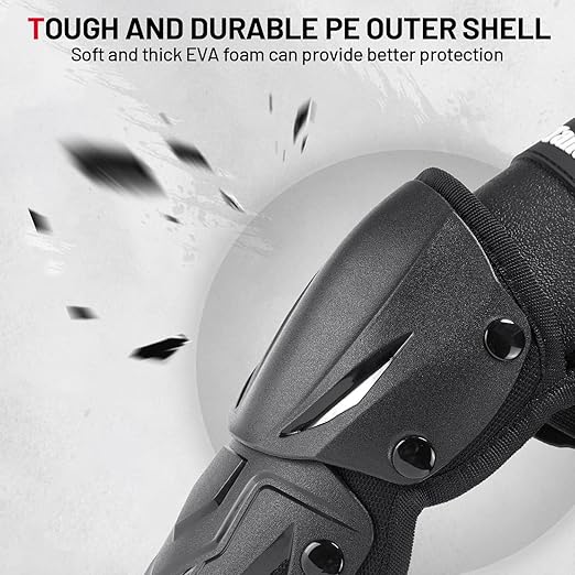 Motocross Knee Pads Motorcycle Elbow Pads Guards 4Pcs, Motorcycle Knee Guards for Men Leg Protection Armor Motocross Knee and Shin Guards Dirt Bike Crashproof Adult Protective Gear