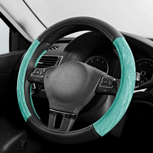 PIC AUTO Steering Wheel Cover, Silk Grain Leather Car Steering Wheel Protector, Comfortable Grip, Universal 14.5-15.5 Inch Anti-Slip Steering Wheels Accessories for Men & Women (Mint)