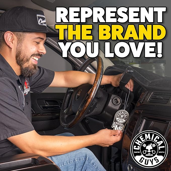 Chemical Guys Hanging Air Freshener, Black Frost Scent 12 Pack, Great for Cars, Trucks, SUVs, RVs, Home, Garage, Workspace, Dorm Room & More (4 x 3 Packs) - AIR40504