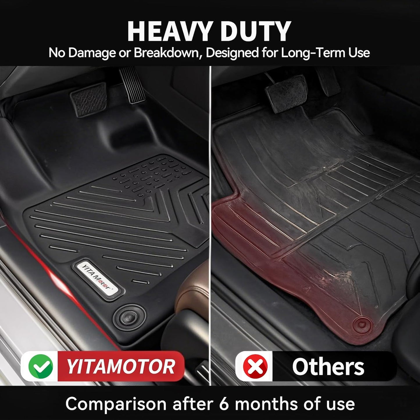 YITAMOTOR Floor Mats Compatible with 2013-2018 Toyota RAV4 Standard Models, Custom Fit Floor Liners, 1st & 2nd Row All-Weather Protection