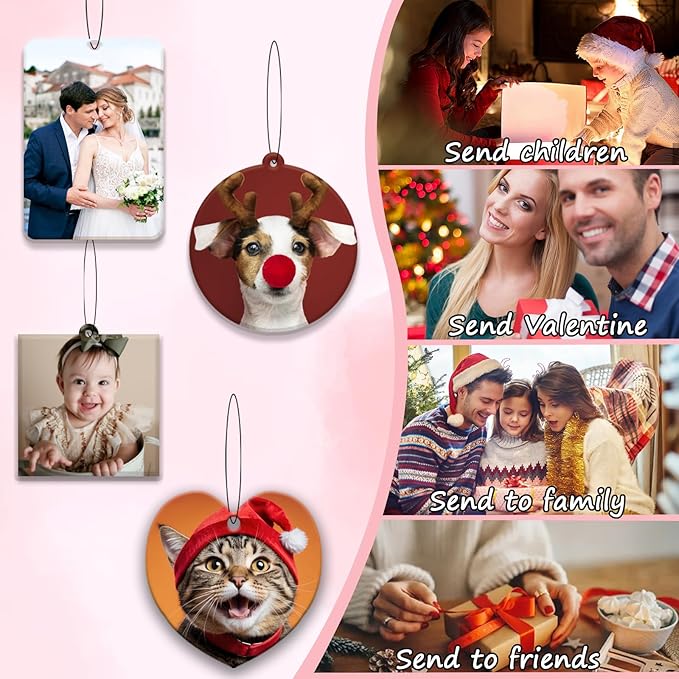 50Pcs Custom Personalized Air Freshener for Car Bulk, Personalized Double-Sided Car Air Fresheners with Photo Text Logo Customized Bulk Wedding Party Guests Souvenir Gifts (50 Rectangle)