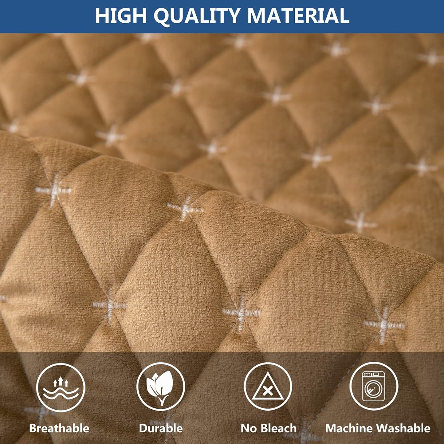 Eismodra Couch Cover,Sectional Couch Covers,Sofa Covers for 3 Cushion Couch,Anti-Slip Sofa Slipcovers for Dogs Cats Kids Loveseat Recliner L Shaped Armrest Backrest,Coffee 36''x94''(Only 1 Piece)