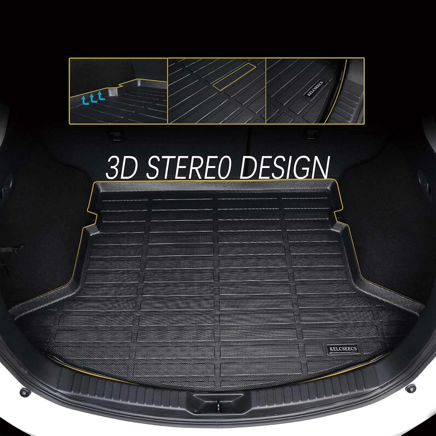 KELCSEECS Cargo Liner for Ford Escape 2013 2014 2015 2016 2017 2018 2019 All Weather Trunk Liner Cargo Mat (Trunk Mat)-Black Accessories