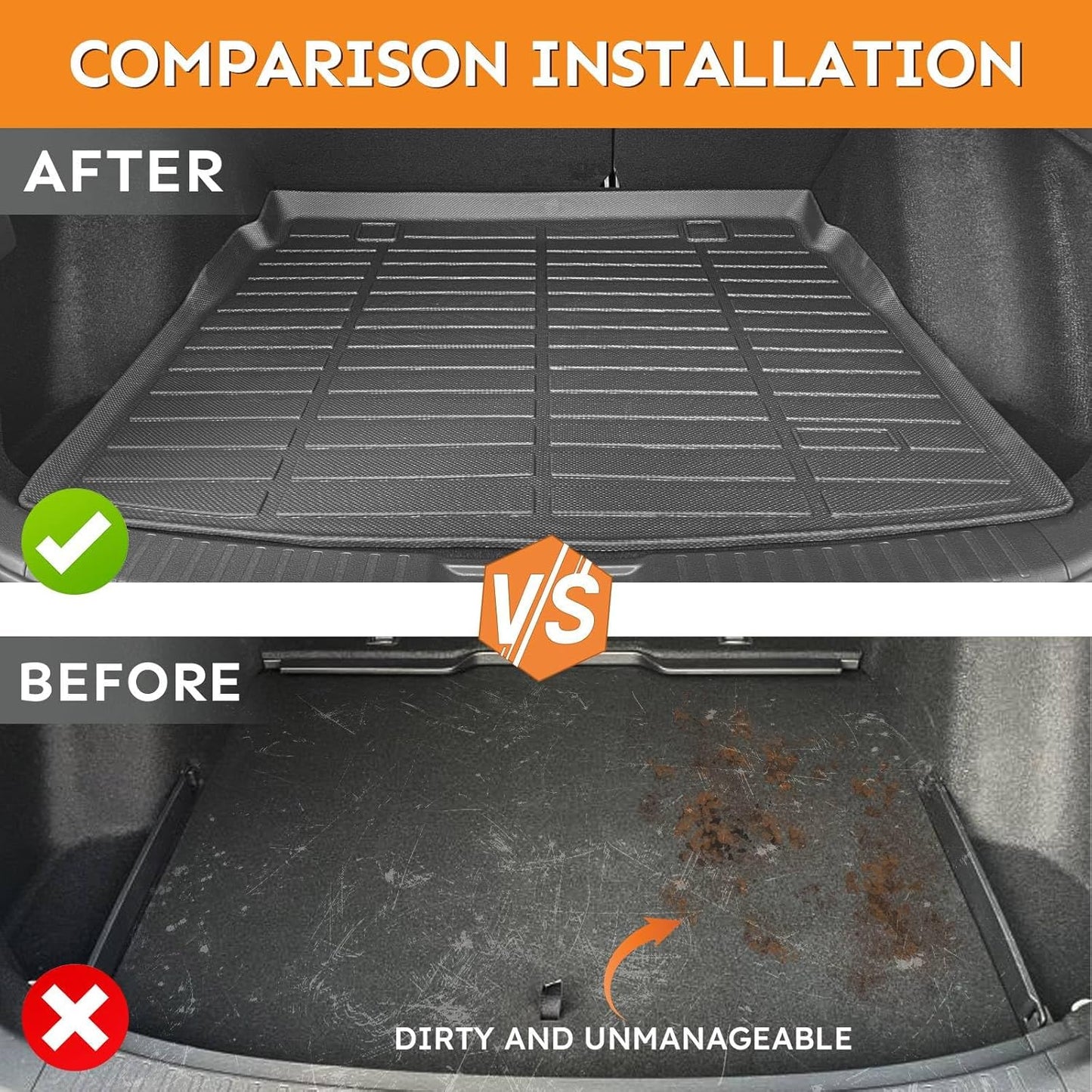 Binmotor-All Weather Car Floor Mats for Mercedes Benz GLE 2020-2025, GLE350/GLE450 (No for Coupe/AMG), TPE Floor Liners Car Mats GLE Cargo Trunk Mat Accessories