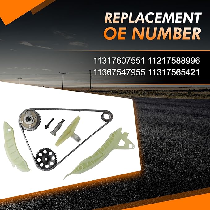 11317607551 Engine Timing Chain Kit with Intake Camshaft Phaser VVT Gear & Bolts Fit for MINI COOPER S R56 R57 R55 R58 N14B16 1.6L Turbo Replaces #11217588996 11367547955 11317565421