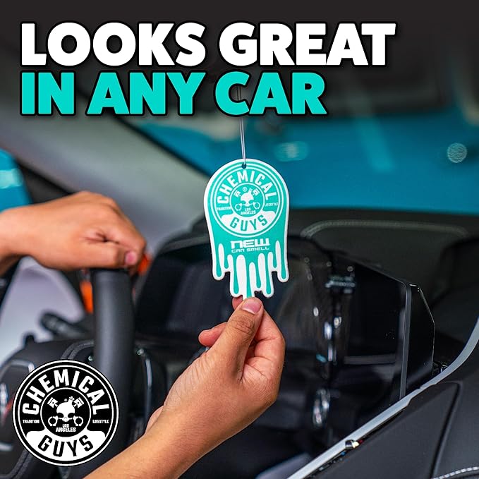 Chemical Guys Hanging Air Fresheners - New Car Scent for Cars, Trucks, SUVs, RVs, Home, Office, Work, Dorm Room, & More - 12 Pack - AIR41304