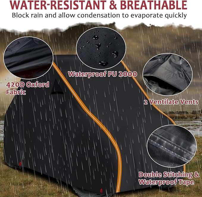 StarknightMT UTV Cover 2 Seater, Full Cover Compatible with Can Am Maverick X3 /Turbo / 900, Kawasaki, CFMOTO, RZR, Talon, SXS Heavy-Duty All Weather Protection Cover 2-3 Seater