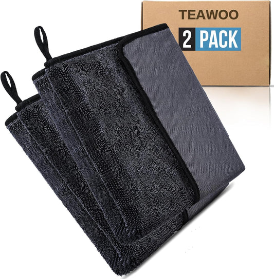 Shiny Wipes Shower Cleaning Cloth, Ultra Absorbent Car Drying Towel, 2 Pack 16 x 24 inch Microfiber Cleaning Cloth for Car, Bath & Househood