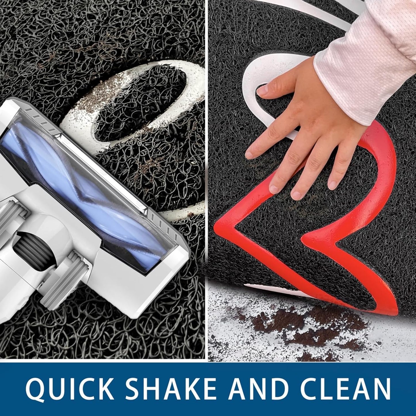 EARTHALL Door Mat Outside Inside Home Doormat, 32"x20", Durable Floor Mat Non Slip Mat Ultra Absorb Mud Easy Clean Front Doormat for Garage, Entryway, Patio, High Traffic Areas, Black