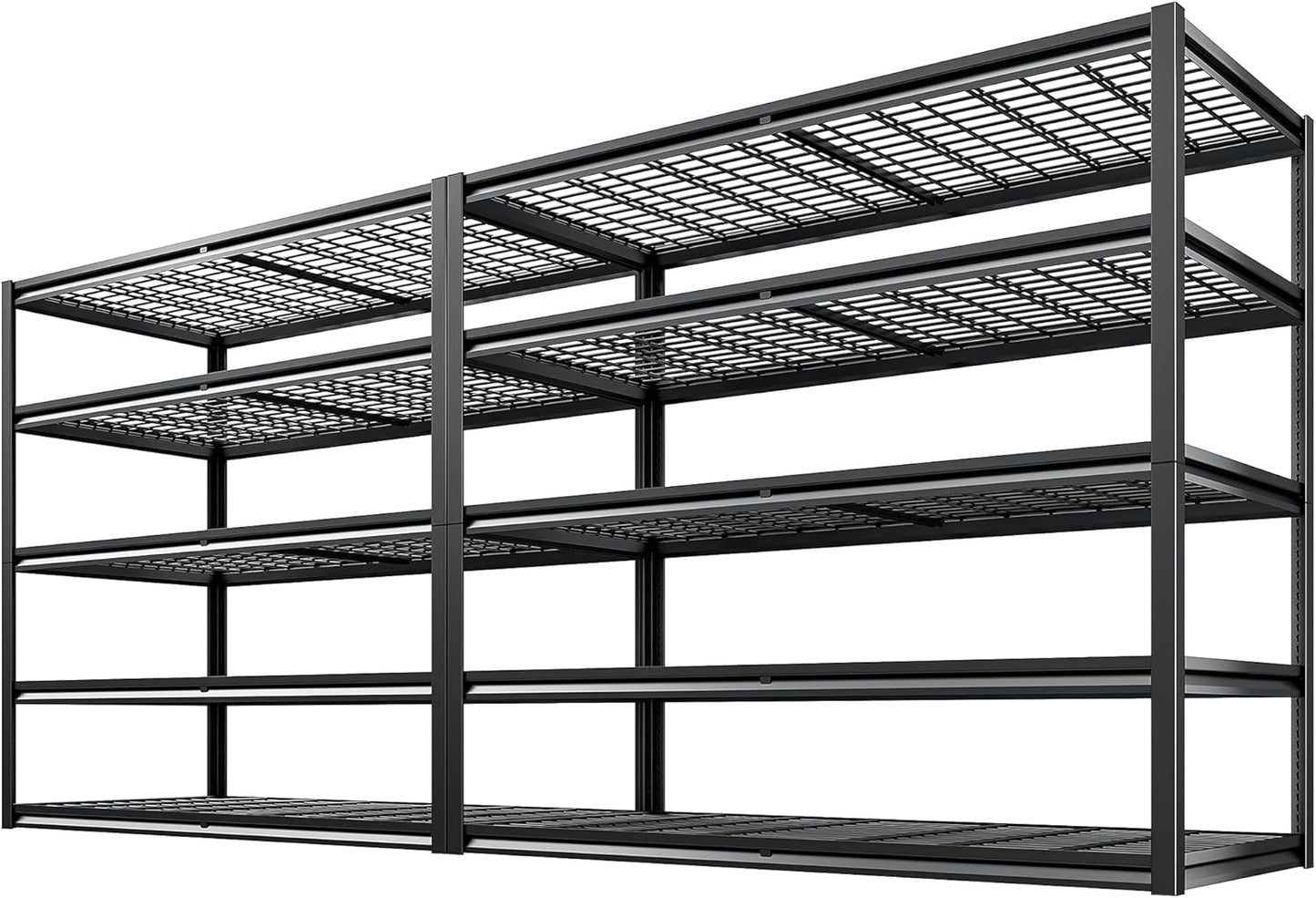 REIBII 55.2'' W x 78.2'' H x 26'' D, 5-Tier Metal Garage Shelving Units, 3000LBS Capacity, Adjustable Heavy Duty Shelves, 2 Pack