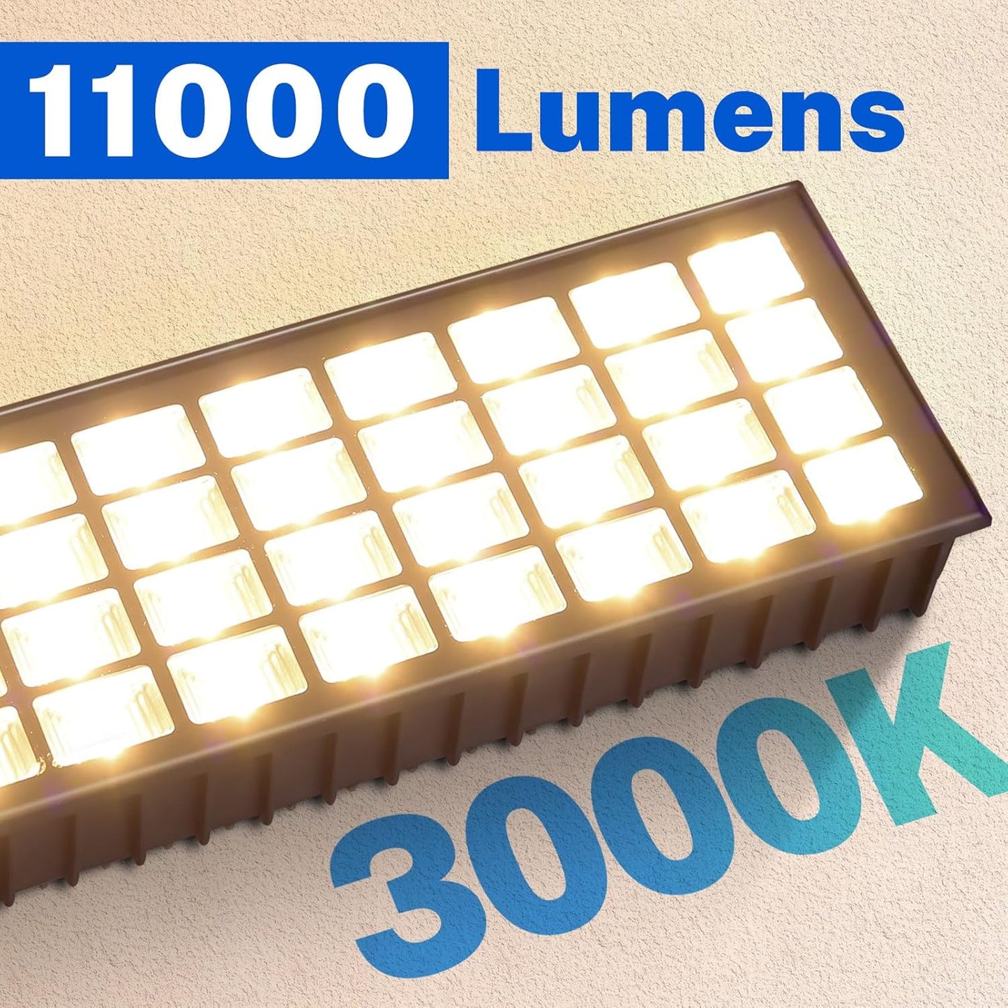 2 Pack LED Shop Lights, 100W 11000LM 3000K Warm White Plug in Garage Light with 6FT Power Cord, IP66 Waterproof Work Bench Shop Lights for Garage, Workshop, Warehouse, Outdoor, Yard, Garden