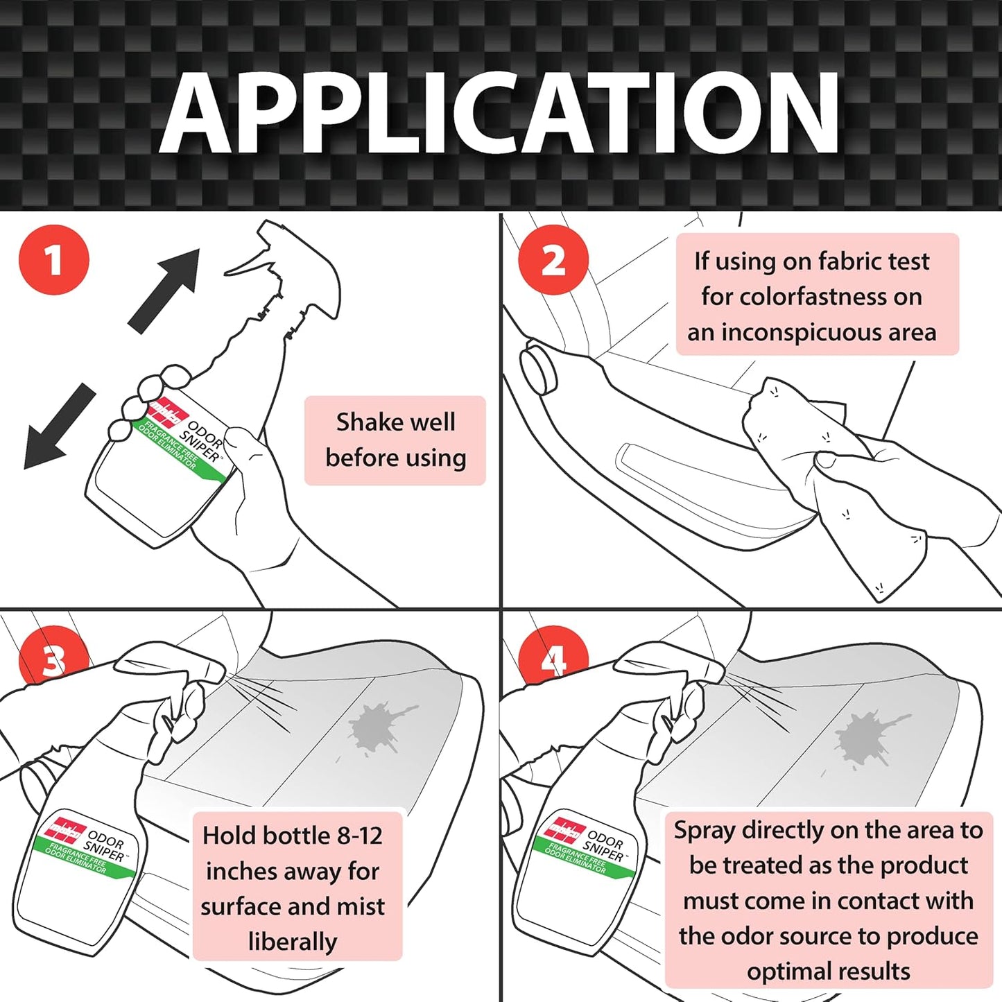 Malco Odor Sniper - Fragrance-Free Odor Eliminator for Car Interiors/Penetrates Odors at the Source/Chemically Neutralizes Foul Scents in Your Vehicle / 22 Oz. (199022)