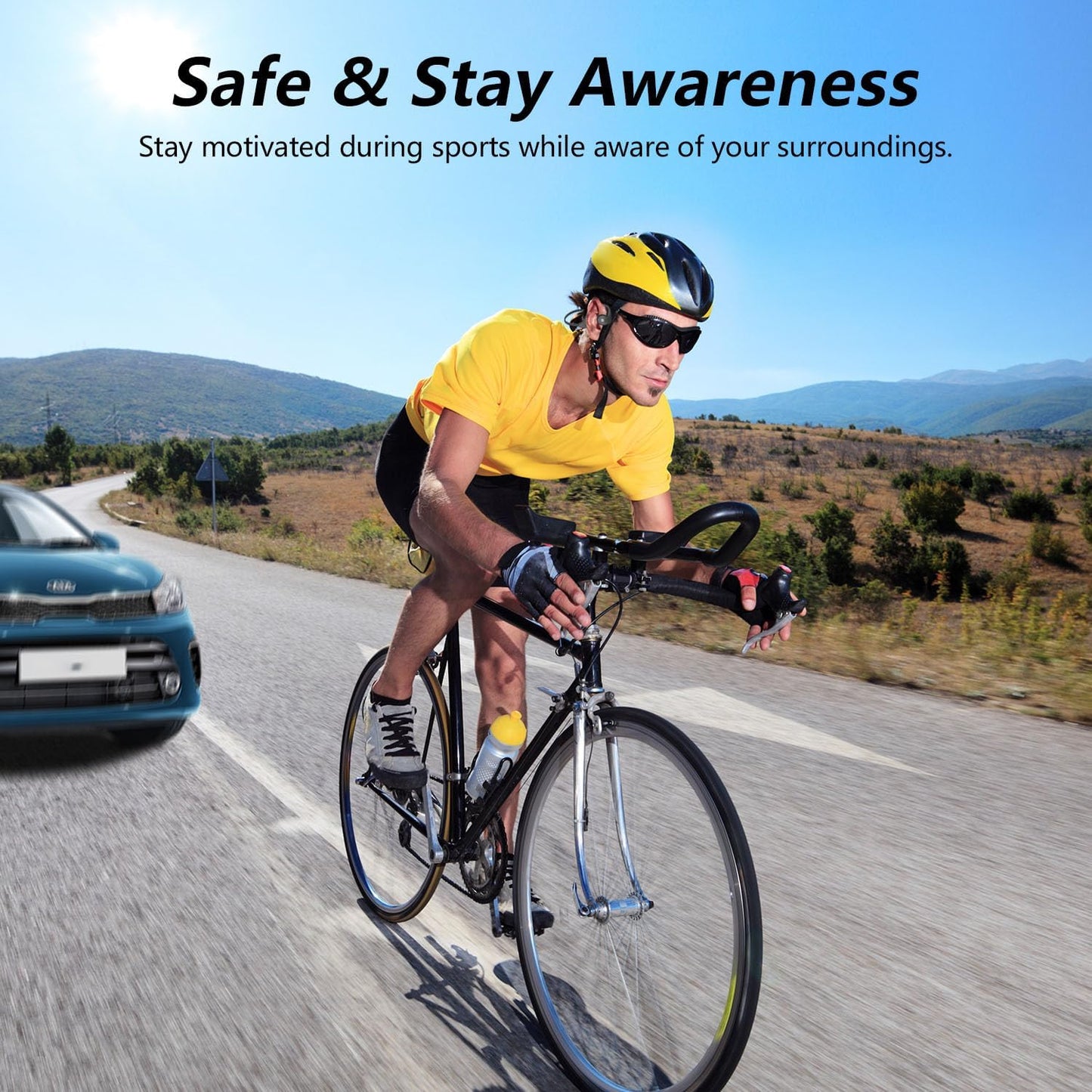 BANIGIPA Open Ear Headphones Wireless Bluetooth, Upgraded 5.3 Bluetooth Headphones with Microphone for Cell Phones, Waterproof Wireless Headset for Running, Cycling, Hiking, Driving,10 Hrs Playtime