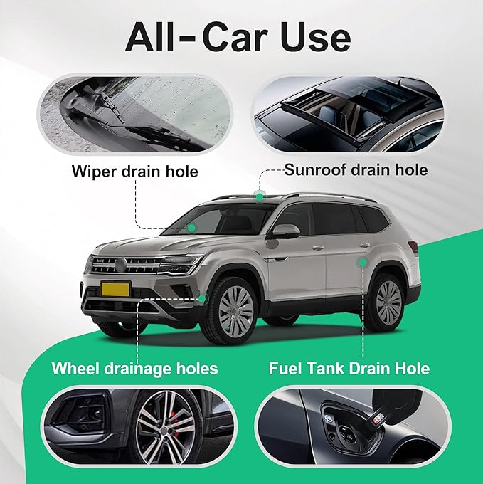 SHINWOO Auto Sunroof Drain Cleaning Tool, 120 Inches Flexible Long Pipe Cleaner Brush, Tube Cleaning Brush for Slim Drain Dredge Tool for Car Sunroof, Windshield Wiper, Fridge, Sewer Drain Holes
