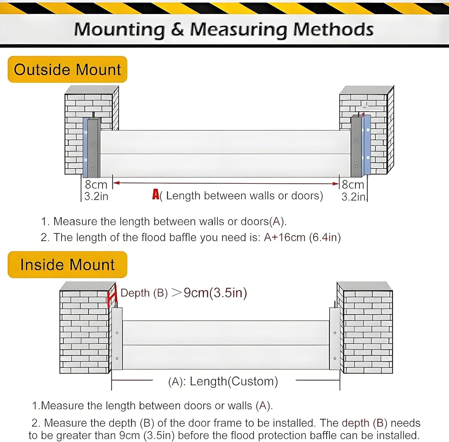 Flood Barriers for Home Exterior,Aluminum Alloy Outdoor Garage Doors Water Barriers for Flooding(H31.5Inch,L11FT)