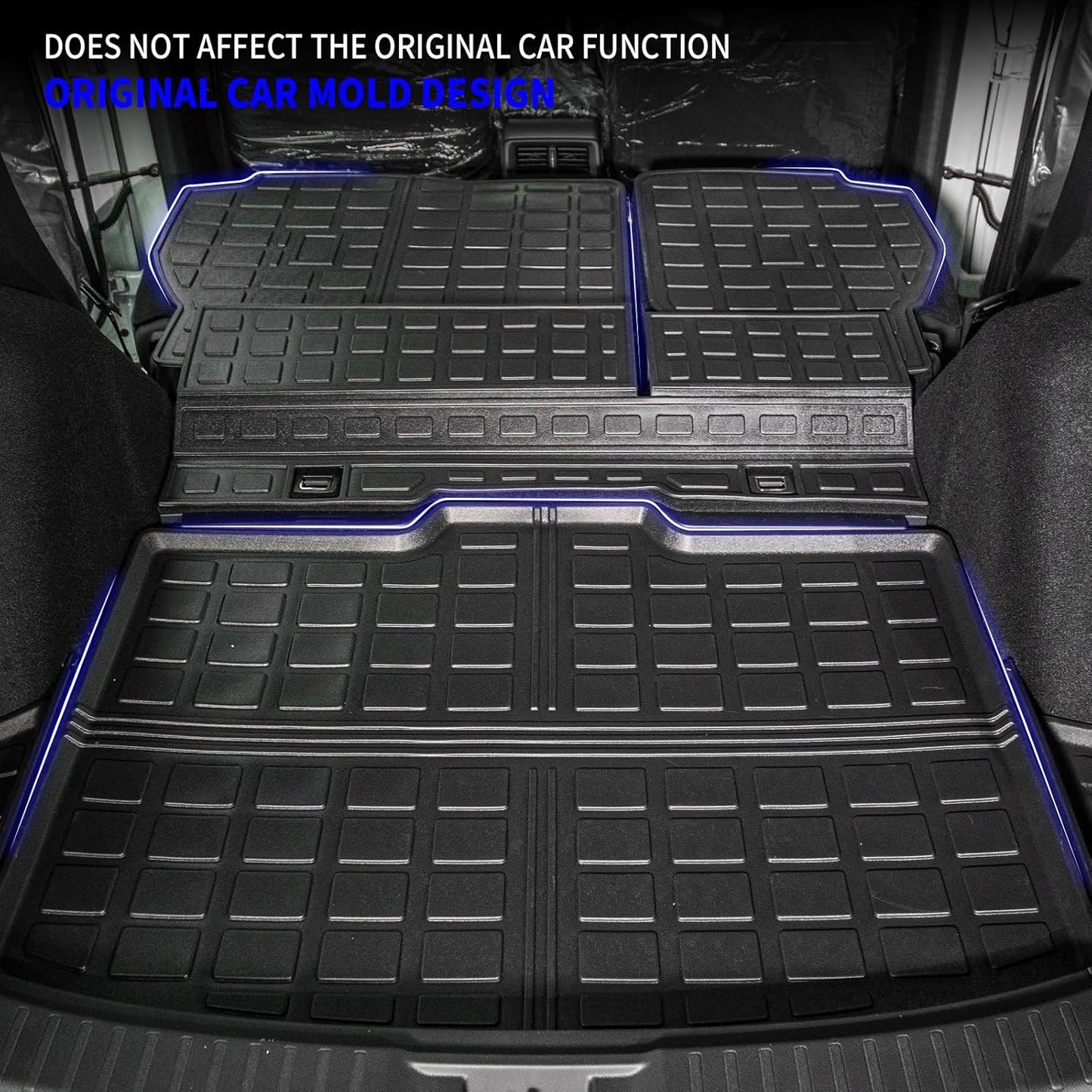 Rongtaod Cargo Mat Compatible with 2023 2024 2025 2026 Honda CRV Trunk Mat Cargo Liner TPE All Weather Back Seat Cover Protector CR-V Accessories (Fit Lower Deck,Backrest Mats+Trunk Mat)