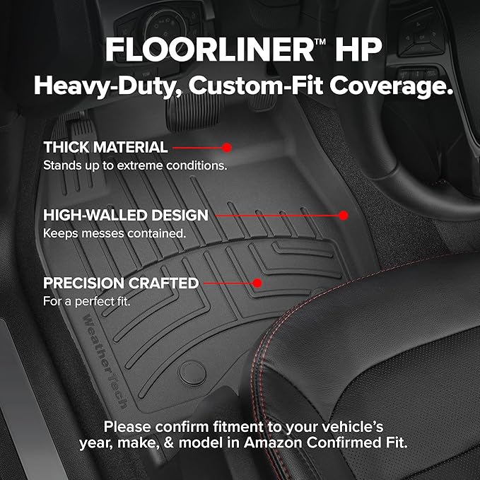 Weathertech FloorLiner HP Custom Fit Floor Mats for Ford Super Duty 1st & 2nd Row (471012-1-2IM), Cocoa